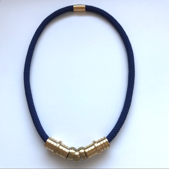 Navy blue rope necklace - Multiple ways to wear - Picture 10 of 13